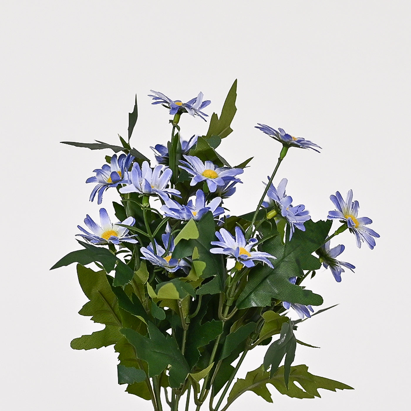 Set of 1 Artificial Plant & Flower Bush in Pot (Blue)