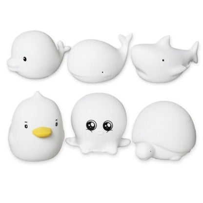 Cute Ocean Nursery Silicone Night Light 7 Color Changing |Whale|Shark|Octopus|Dolphin|Turtle|Duck| (Pack of 6)