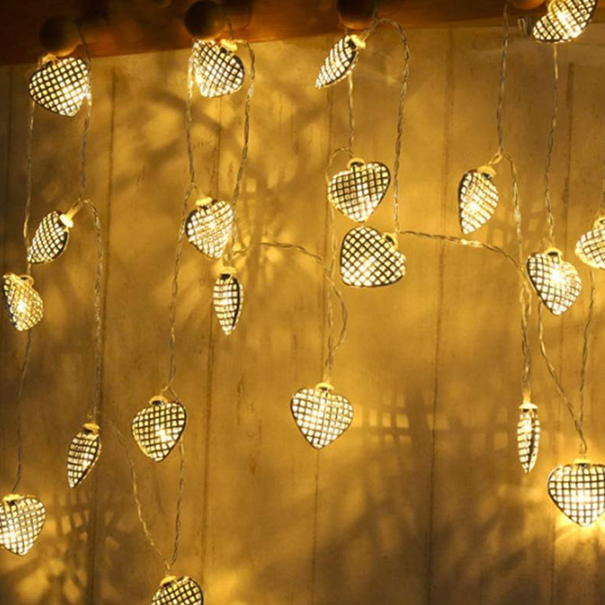 DecorTwist LED Matel Rice Light for Home and Office Decor| Indoor & Outdoor Decorative Lights|Diwali |Wedding | Diwali | Wedding | 3.18 MTR (Metal Golden Heart)
