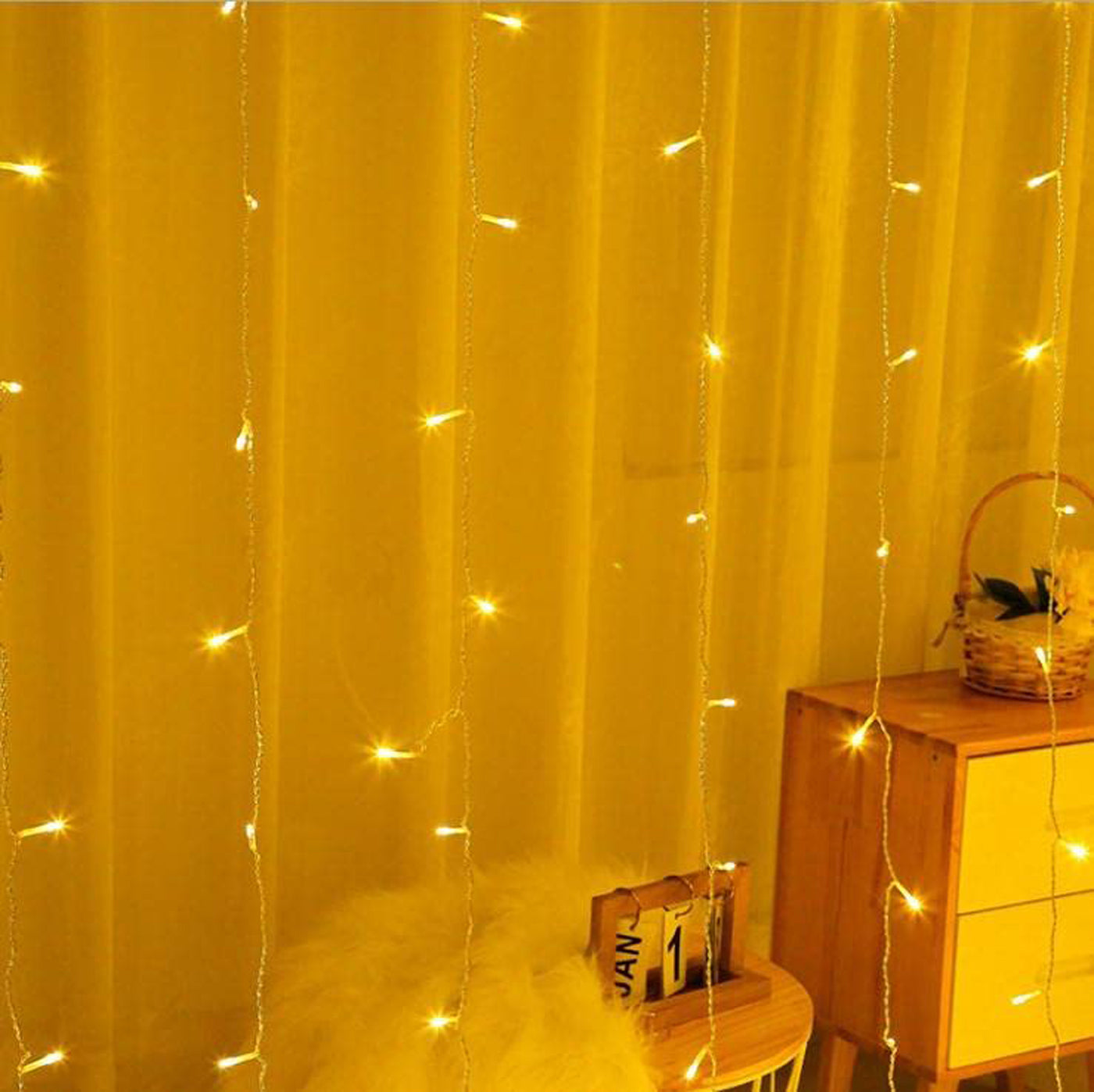 DecorTwist LED Fountain Rice Light for Wall Decor| Home Decoration| Diwali Item| Christmas Item| Indoor & Outdoor Decoration Item| | Festival Item | 3.05 MTR |280 LED Bulb (Yellow)