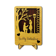 Be My Valentine Couple Wooden Showpiece