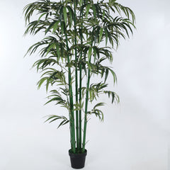 Artificial Green Bamboo Plant for Home Decor/Office Decor/Gifting | Natural Looking Indoor Plant (With Pot, 240 cm)