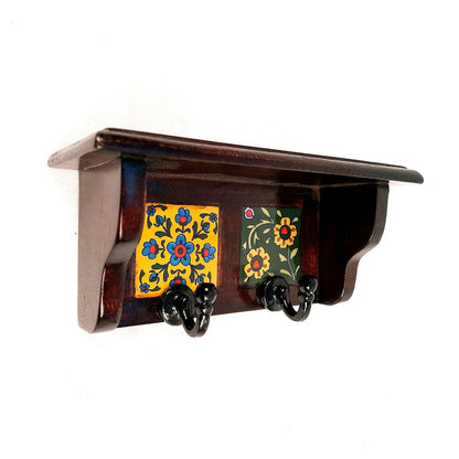 Key Holder Stand With Ceramic Tile Design