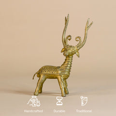 Dhokra Standing Deer Brass Tabletop