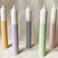Mix and Match Pillar Candles (Set of 2) - Large - Orange Purple