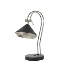 The "Shelby" Adjustable Table lamp in Black and Nickel Finish