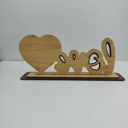 Wooden Love Showpiece