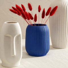 Ivory Vase Blue Set of 3