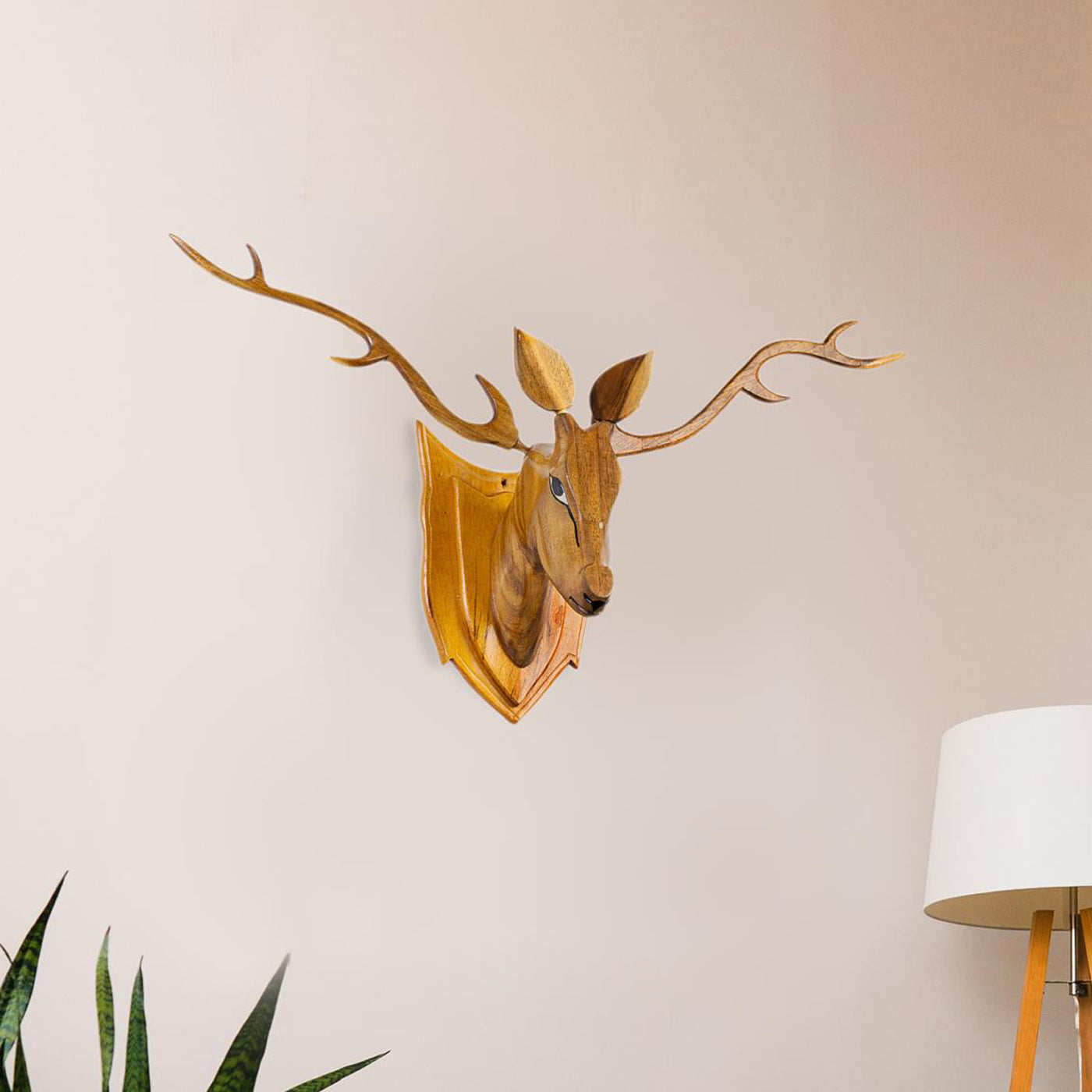 Artisan Wooden Deer Head Exquisite Home Decor