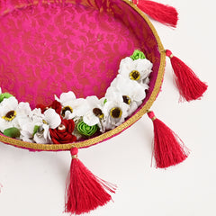 Floral Mehndi Platter - Dark Pink