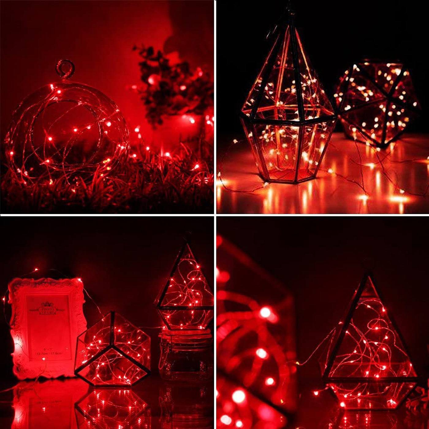 DecorTwist LED String Light for Home and Office Decor| Indoor & Outdoor Decorative Lights|Christmas |Diwali |Wedding | Christmas | Diwali | Wedding |12 Meter Length |(Pack of 4) (Red)