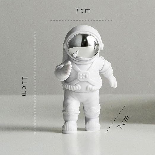 Astronaut Figure Statue Figurine Sculpture Home Office Decoration Set of 3 (Silver)