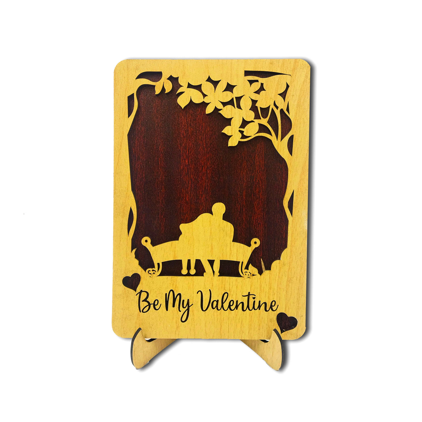 Be My Valentine Couple Wooden Showpiece