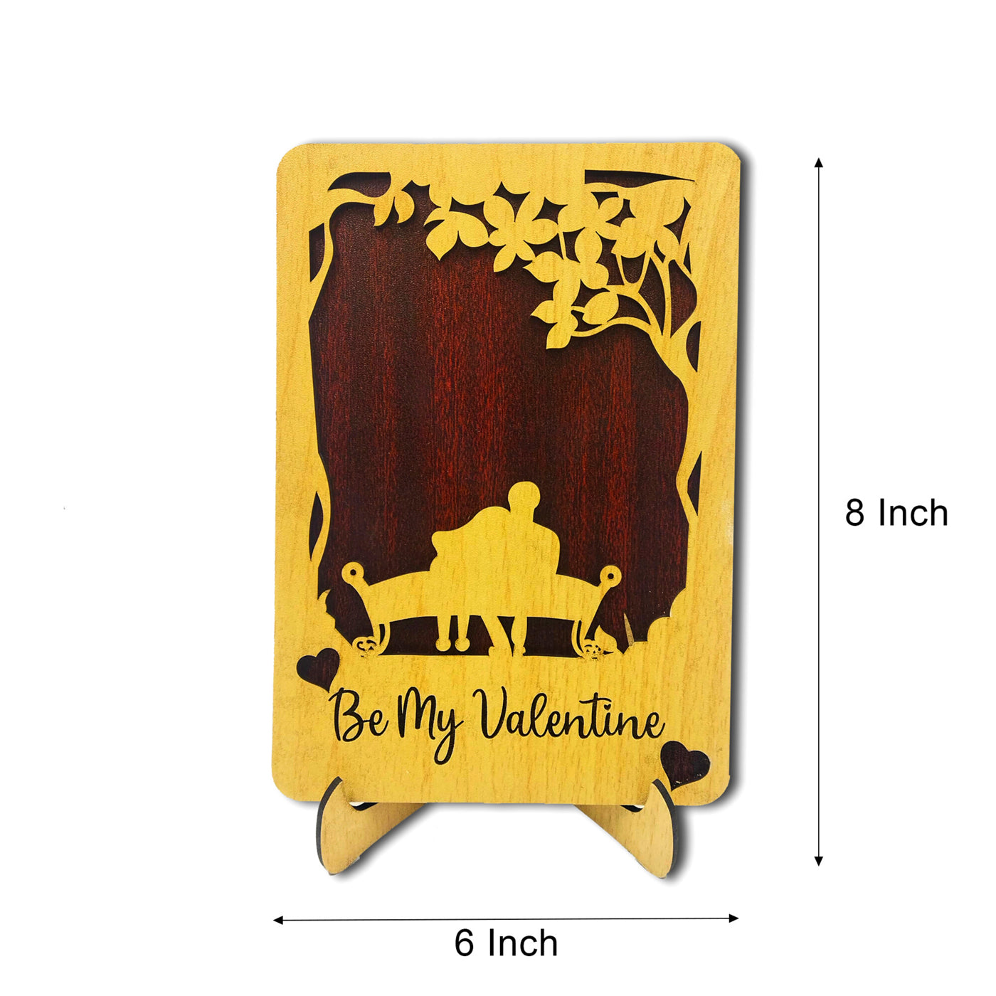 Be My Valentine Couple Wooden Showpiece