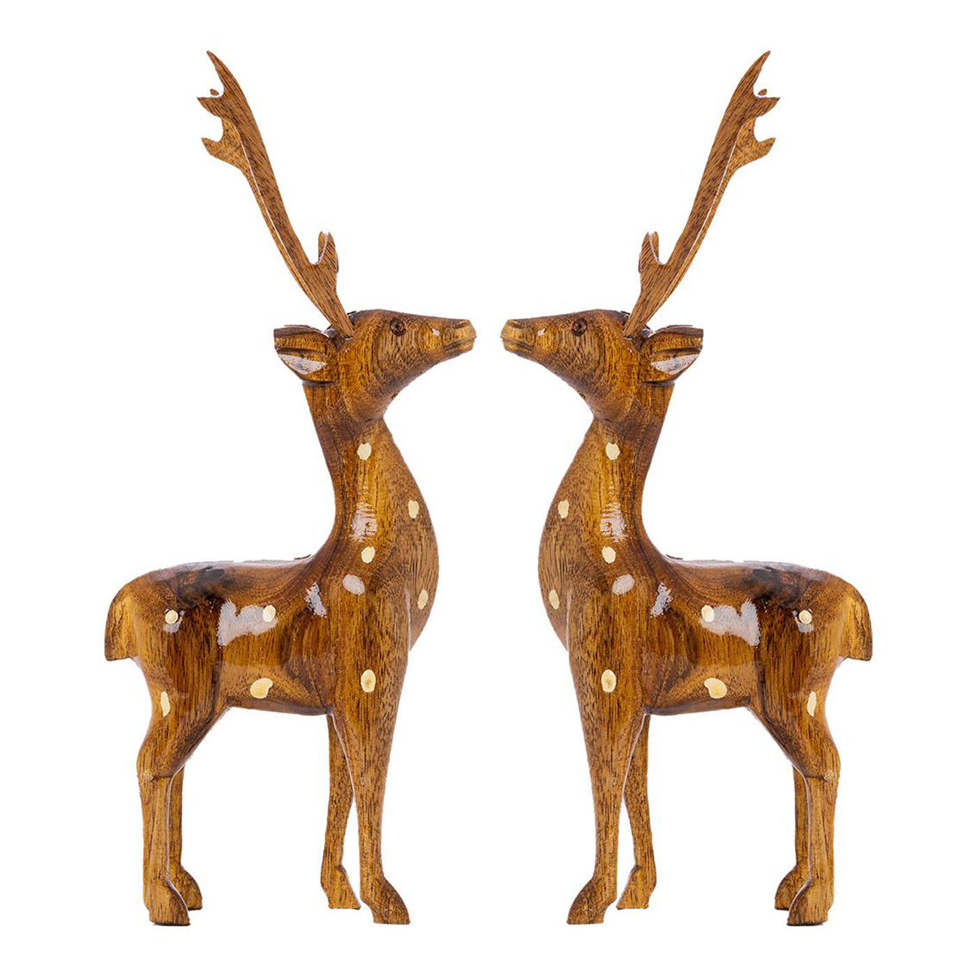 Wooden Dotted Deer Small Artisan Decor
