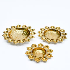 Deepam Round  Shaped Urli for Home , Office ,Festival Decors |,Gifting  (Set Of 3)