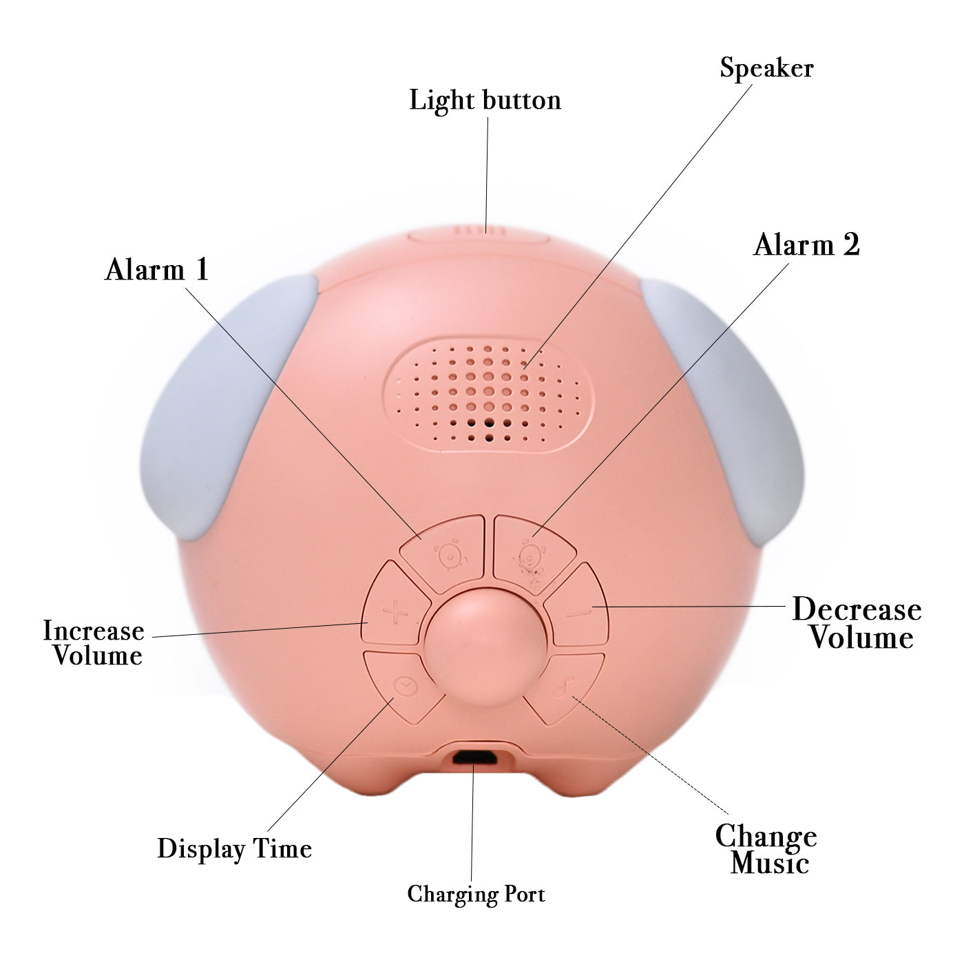 Cute Digital Emoticon Alarm Clock for kids & gifting purposes- Pink