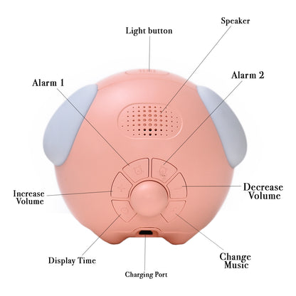 Cute Digital Emoticon Alarm Clock for kids & gifting purposes- Pink