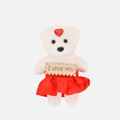 Heart Shape Box with Teddy and Red Rose Flowers Combo