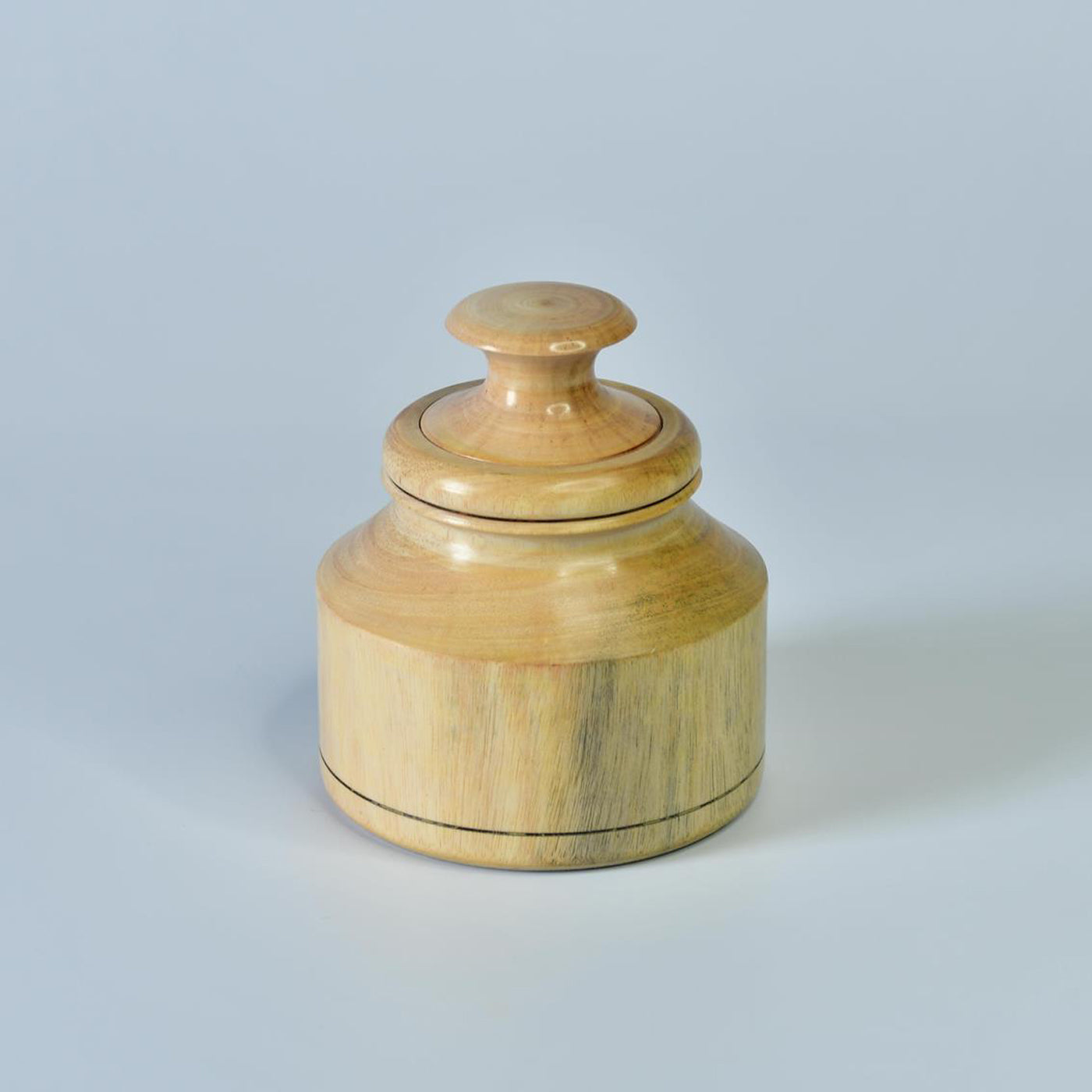 Hand-Carved Lidded Jar Rustic Charm & Organized Elegance