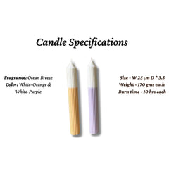 Mix and Match Pillar Candles (Set of 2) - Large - Orange Purple
