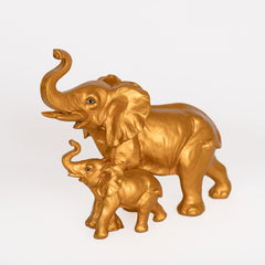Guardian Elephant Gold Polyresin Figurine