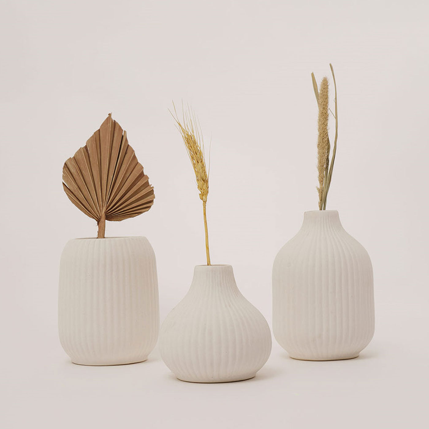 Ivory Vase White Set of 3