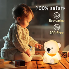 Silicone Bear Night lamp 16 Colour Changing Baby Night lamp | Bedroom | Christmas Gift
