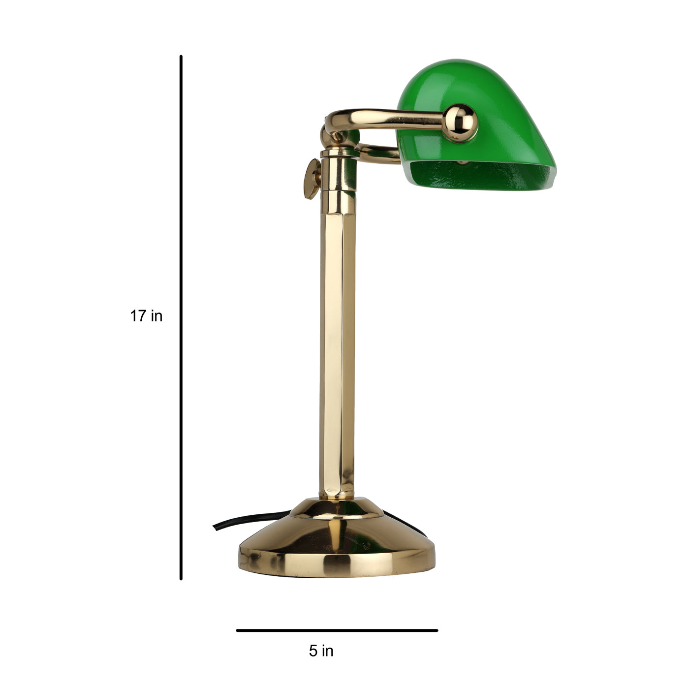 Handcrafted Green Banker's Adjustable Lamp