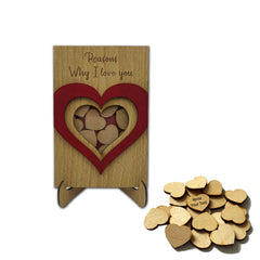 Wooden Heart Drop Box Showpiece