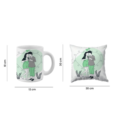 Set of 2 Printed Cushion And Mug Special Unique Birthday, Wedding, Anniversary Gifts