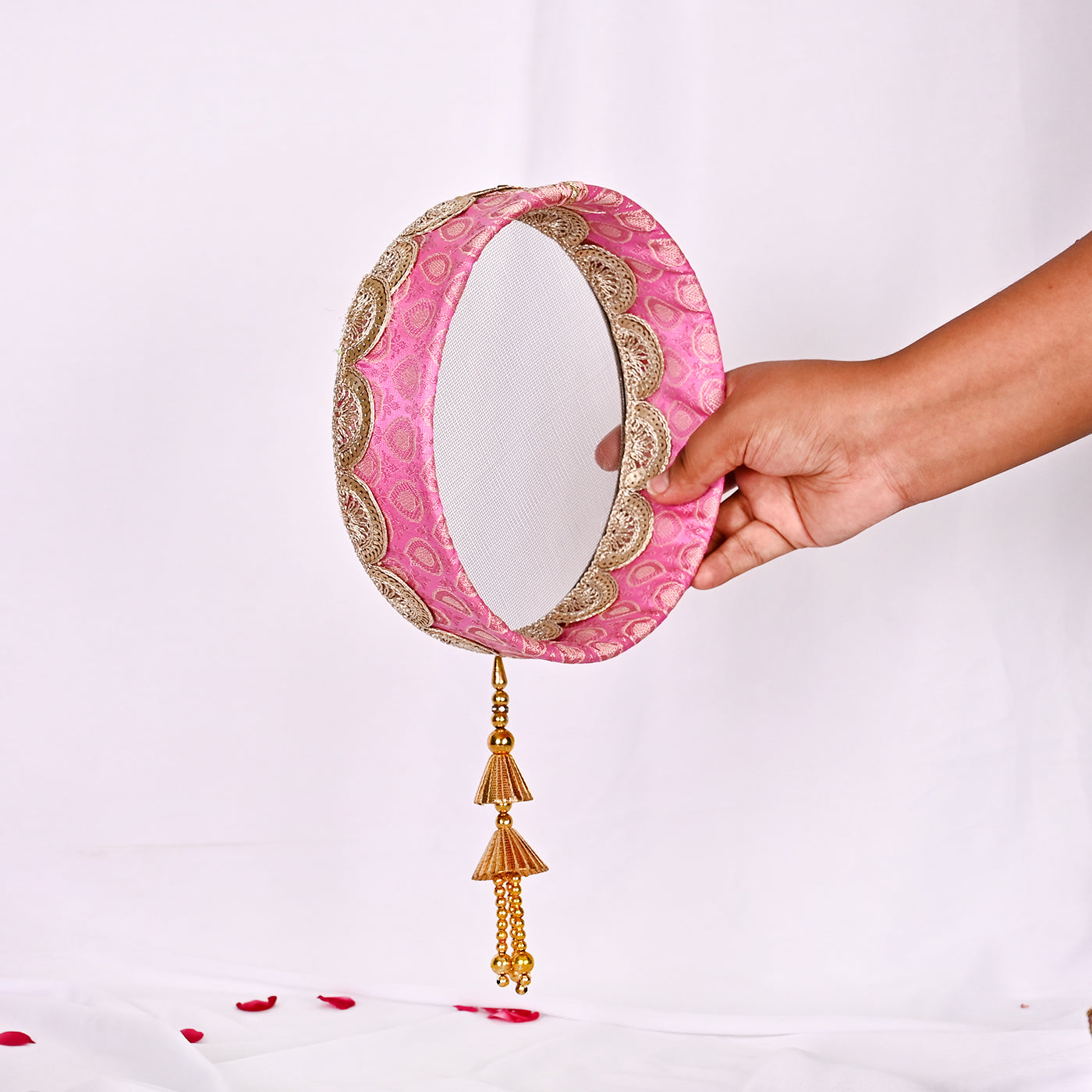 Handcrafted Karwa Chauth Thali Set -Pink