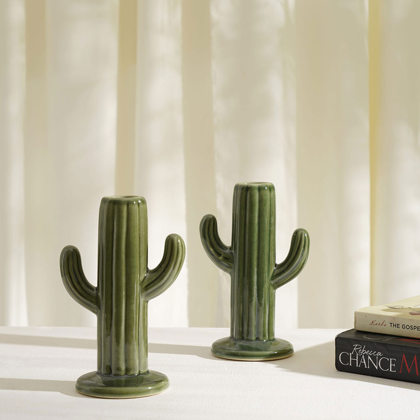 Cactus Vase Green Set of 2