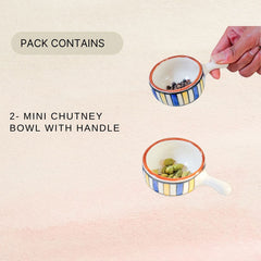 Mini Chutney Bowl Set Of 2 With Handle