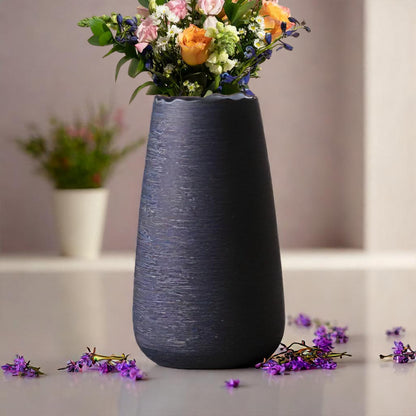 Plastic Flower Vases for Home Decor, Bedroom, Centrepiece Living Room, Office Decoration (Black)