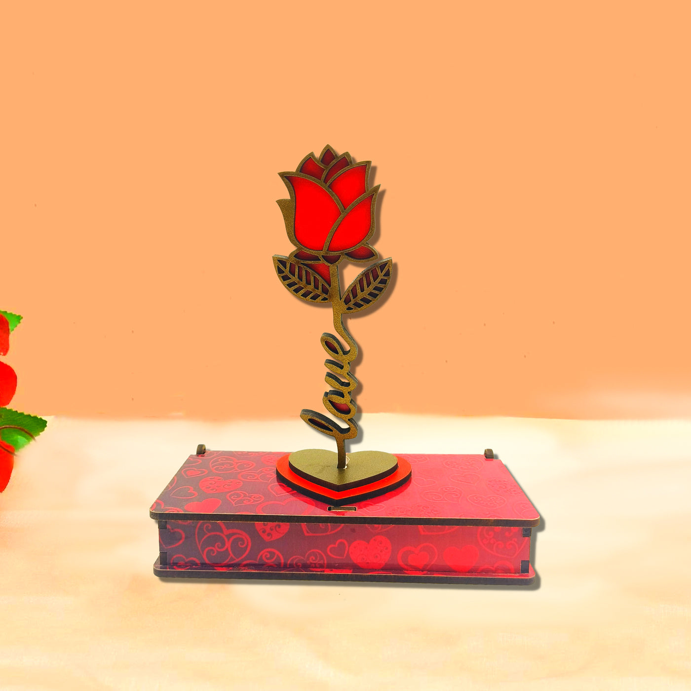 Valentine Wooden Rose Box