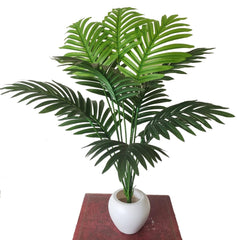 Artificial Areca Tree, 2 ft Realistic Fake Floor Plant without,Pot Faux Silk 12 Big Leaves Trees and Natural Trunk for Living Room Home Office Decor Indoor