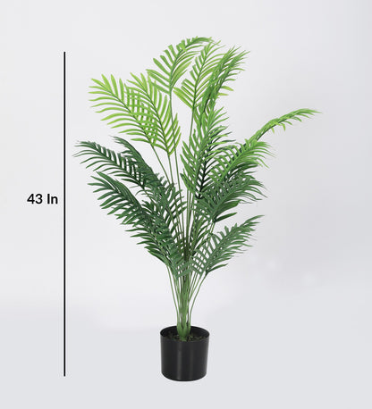 Artificial Golden Areca Palm Plants | Tree for Home Decoration | Living Room | Office Big/Medium Size with Pot (110 cm Tall, Green)