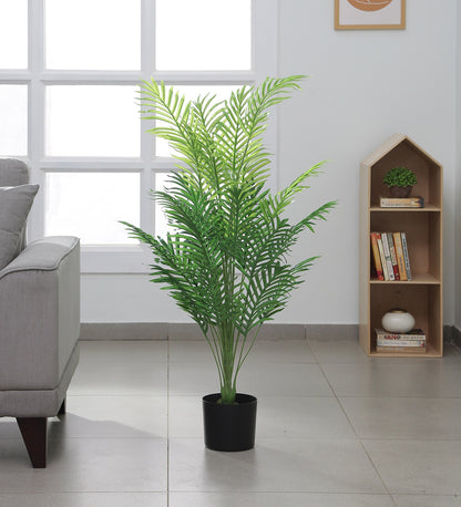 Artificial Golden Areca Palm Plants | Tree for Home Decoration | Living Room | Office Big/Medium Size with Pot (110 cm Tall, Green)