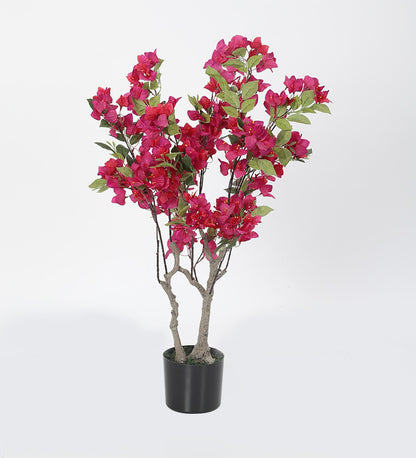 Artificial bougainvillea Flowers Plants | Tree for Home Decoration | Living Room | Office Big/Medium Size with Pot (90 cm Tall, Pink)