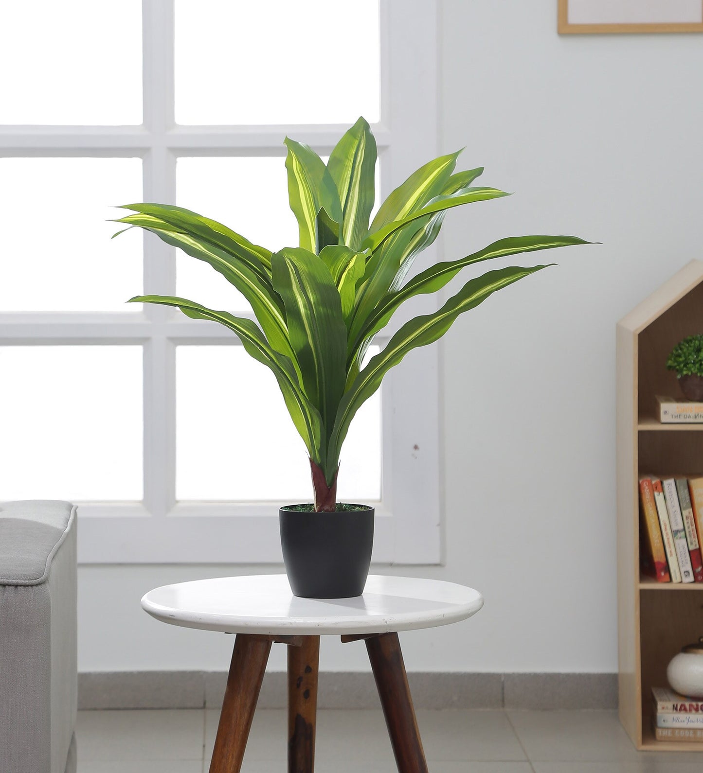 Decorative Real Touch Artificial Dracaena Plants for Home Garden Outdoor Indoor Decoration (with Pot, 65 cm Tall, Green)