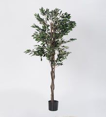 Artificial Ficus Plants  Tree for Home Decoration  Living Room Office Big/Medium Size with Pot (180 cm Tall, Green)