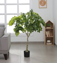 Artificial Dropping Ficus Plants | Tree for Home Decoration | Living Room | Office Big/Medium Size with Pot (120 cm Tall, Green)