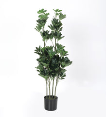 Decorative Real Touch Artificial Schefflera Plants for Home Garden Outdoor Indoor Decoration (With Pot, 120 cm Tall, Green)