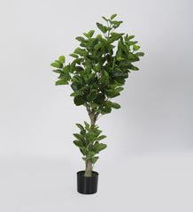 Artificial Green Gimgko Plants | Tree for Home Decoration | Living Room | Office Big/Medium Size with Pot (120 cm Tall, Green)