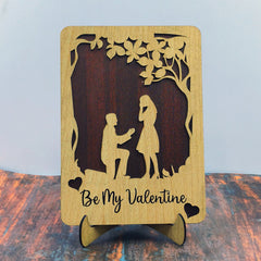 Be My Valentine Couple Wooden Showpiece