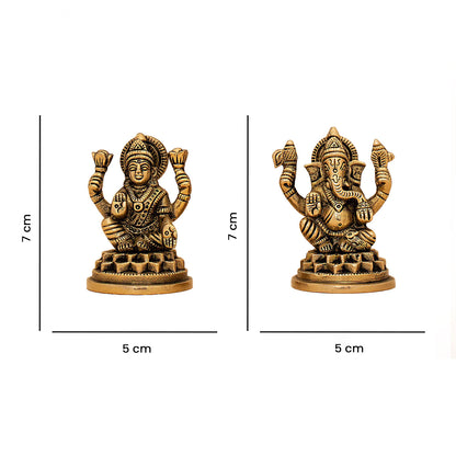 Ganesh And Lakshmi  Set in Brass