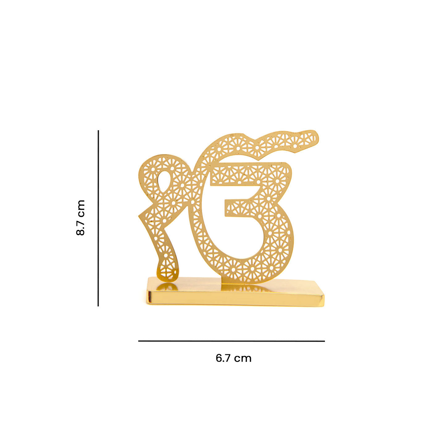 Ik Onkar Desk/Car Dashboard Stand in Brass