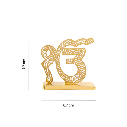 Ik Onkar Desk/Car Dashboard Stand in Brass