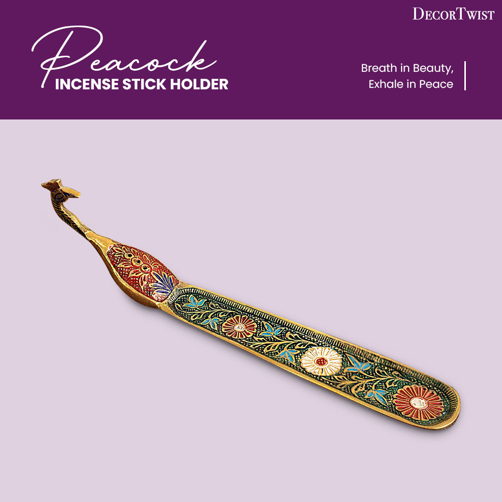 Brass Peacock Incense Stick Holder